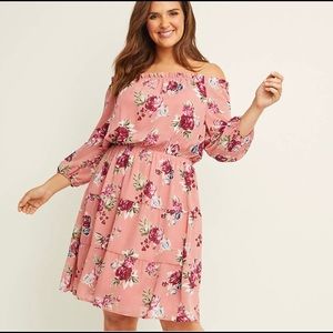 Floral Tiered Off the Shoulder Dress